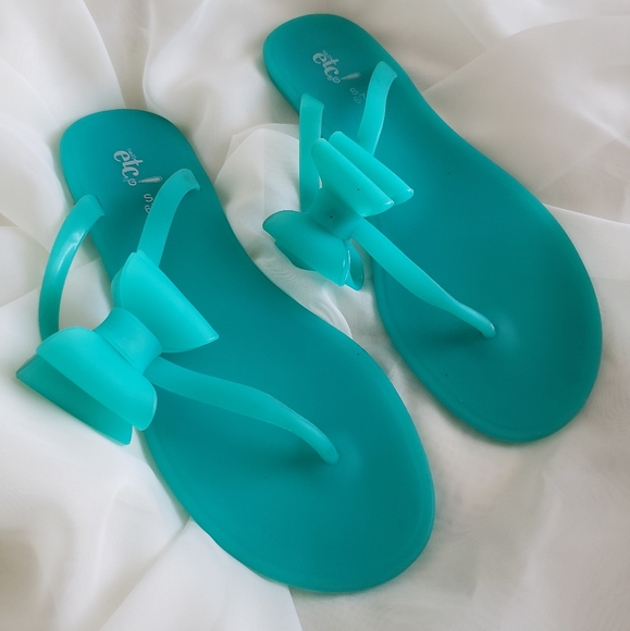 NEW Teal jelly sandals - Picture 1 of 3